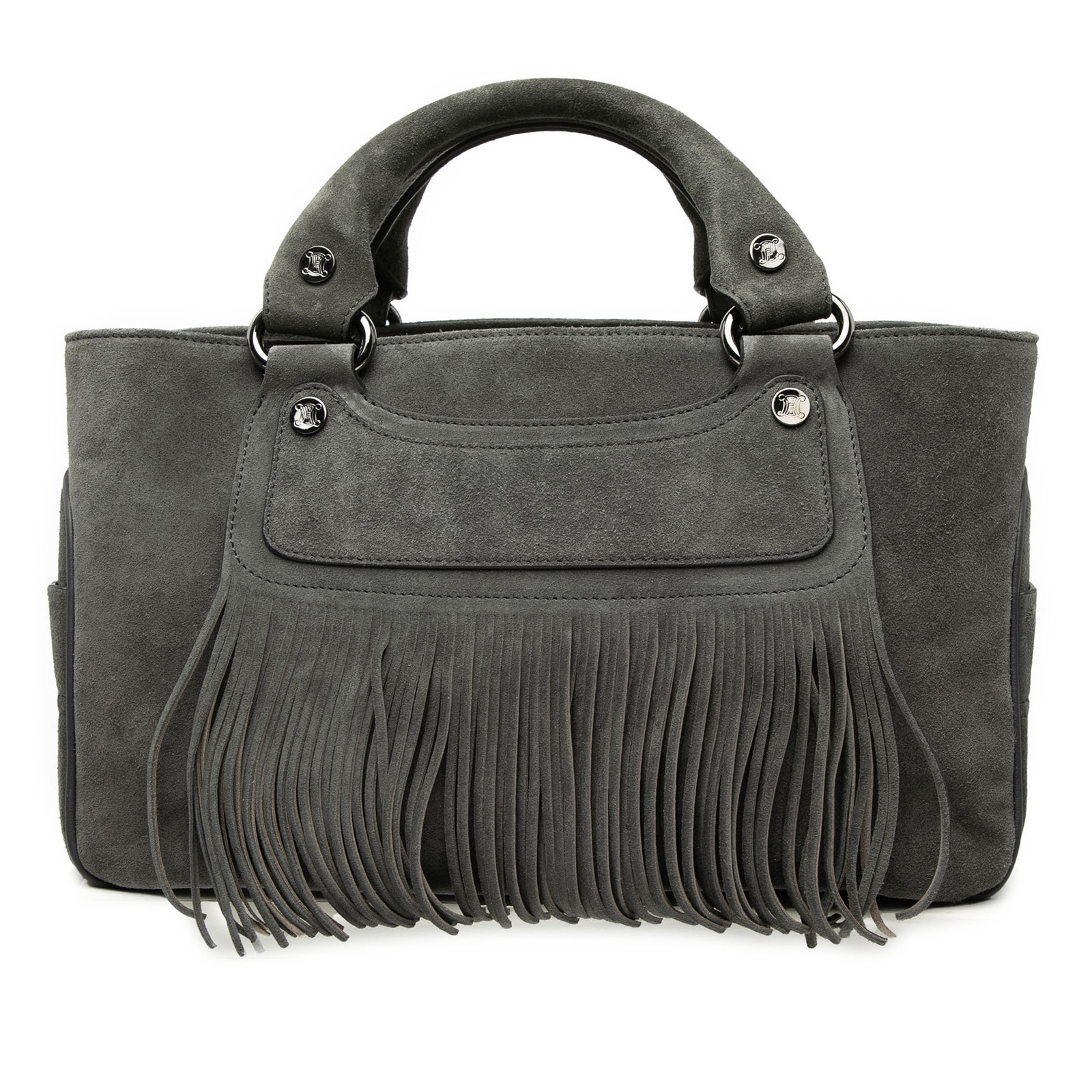 Celine Suede Boogie Fringe | Pre-Loved | Gray | Authenticated