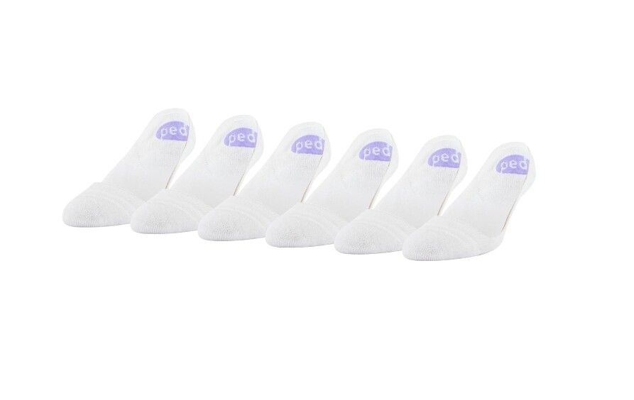 6 Pack Peds Womens No Show Liner Socks (Gel Tab) White YOU CHOOSE SIZE & CUT