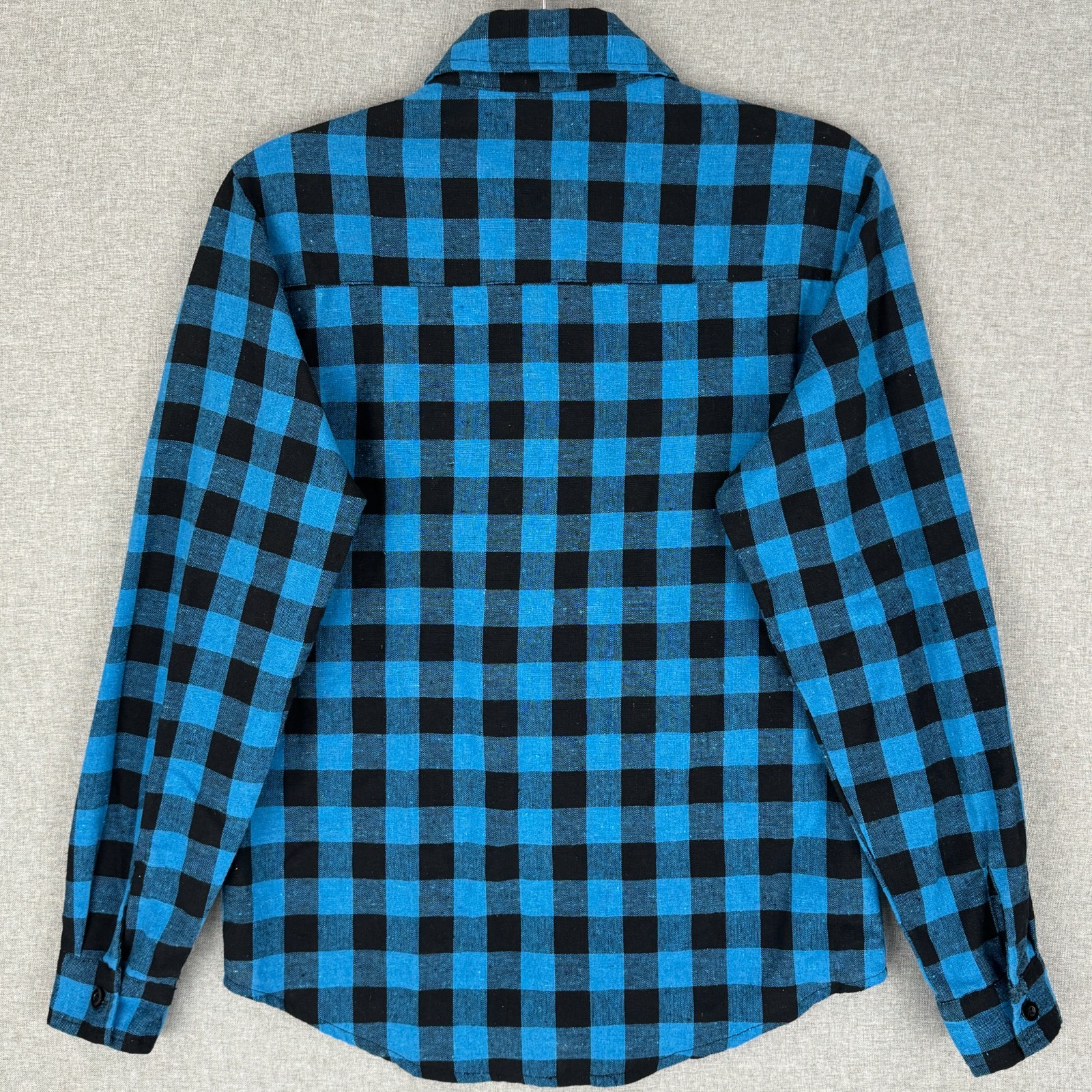 ByC Homme Men’s Blue Plaid Long Sleeve Relaxed Fit Button Up Shirt XL