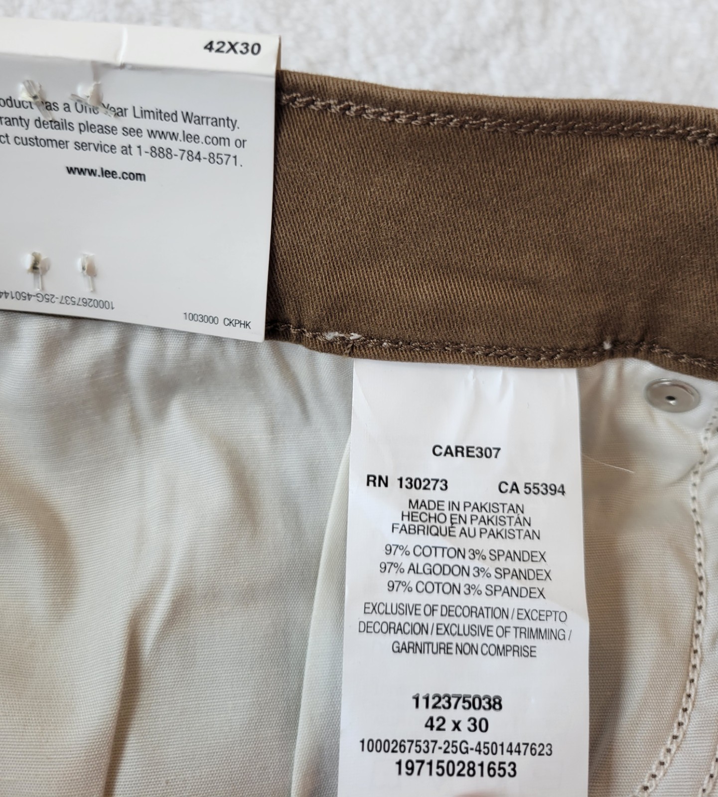 Lee Regular Fit Classic Style Jeans Men’s Size 42×30 Quality Denim Truffle