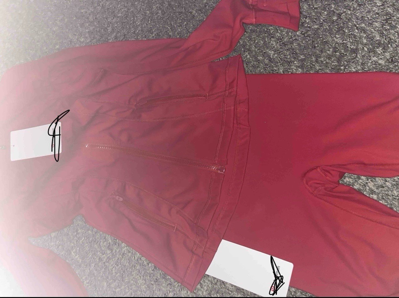 Women’s Red Full-Zip Track Jacket Long Sleeve Activewear (see description