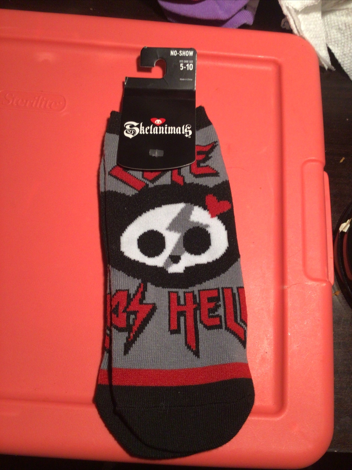 skelanimals No Show Socks Cute As Hell Cat Hasbro Sz 5-10 New NWT 2022
