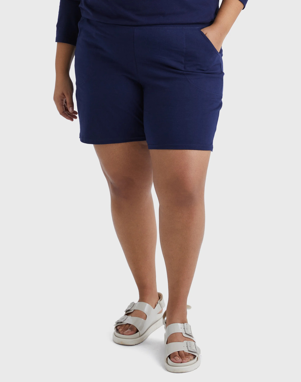 Just My Size Pull-On Women’s Shorts Cotton Jersey Plus 7″ Inseam Size 1X-5X