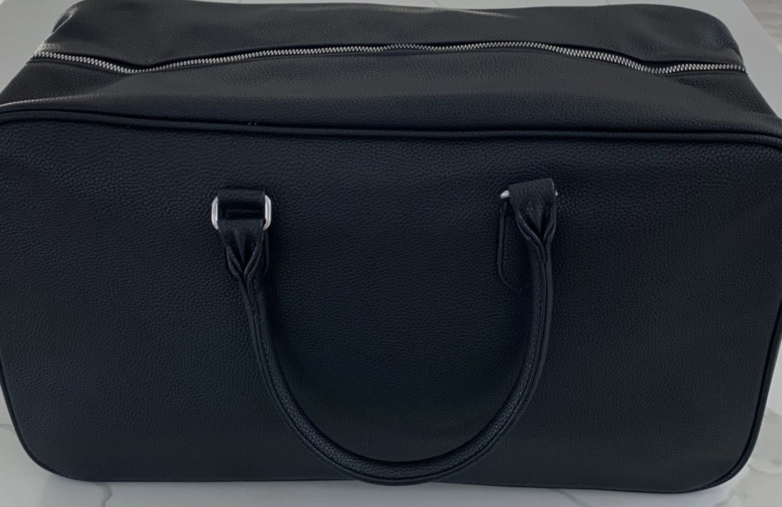 Ralph Lauren Fragrances Duffle Black Faux Leather Travel Shoulder Gym Bag New
