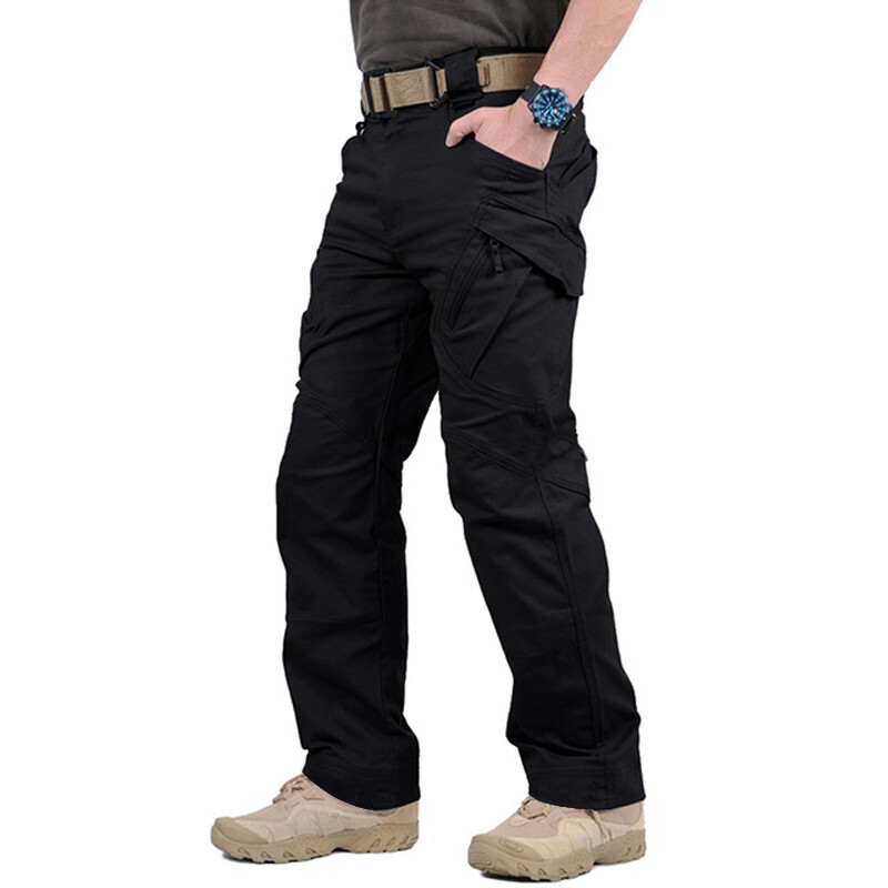 Men Tactical Cargo Pants Soldier Straight-fit Work Combat Trousers Outdoor AA