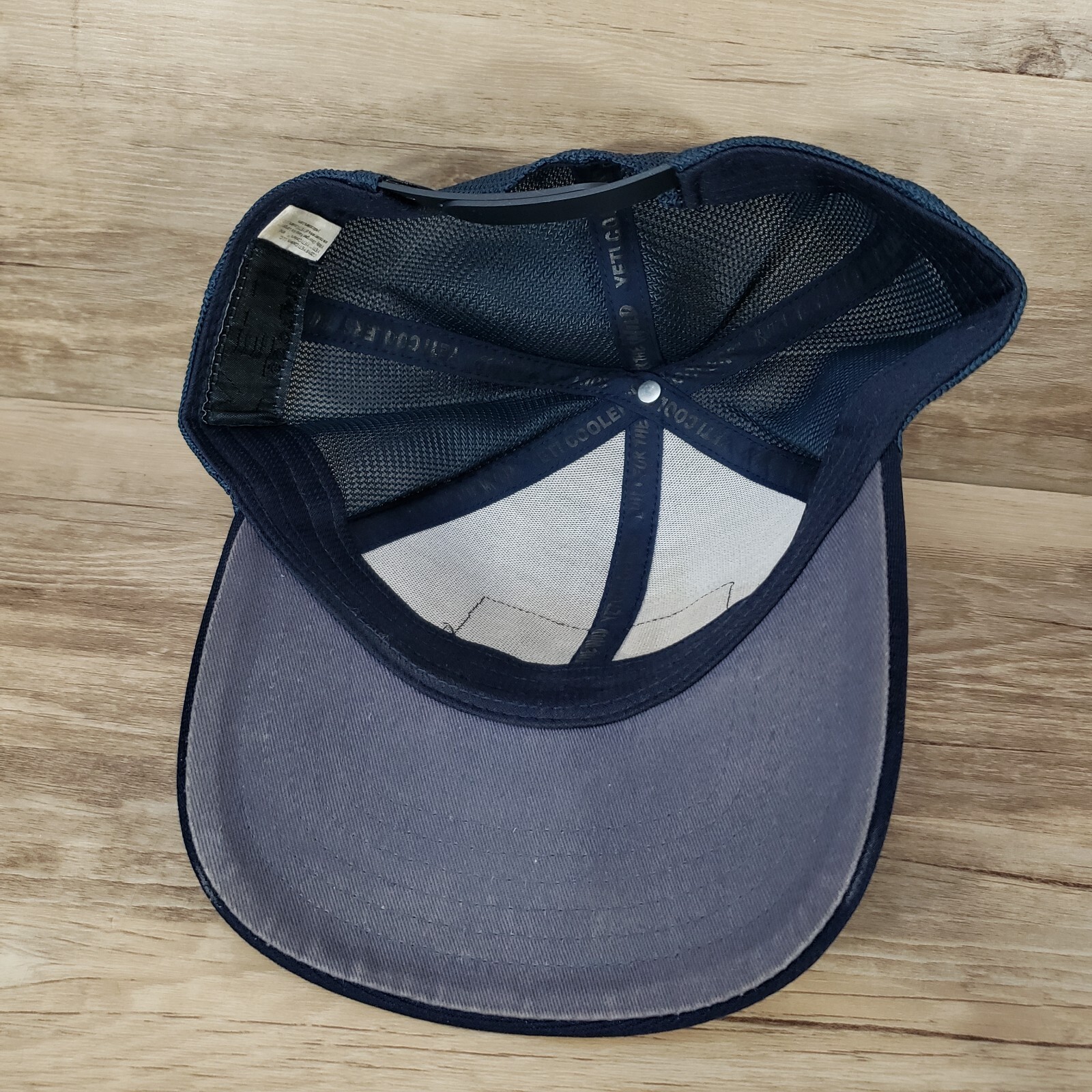 Yeti Lo Pro Patch Trucker Hat Cap Snapback Navy Blue Mesh Back Adjustable