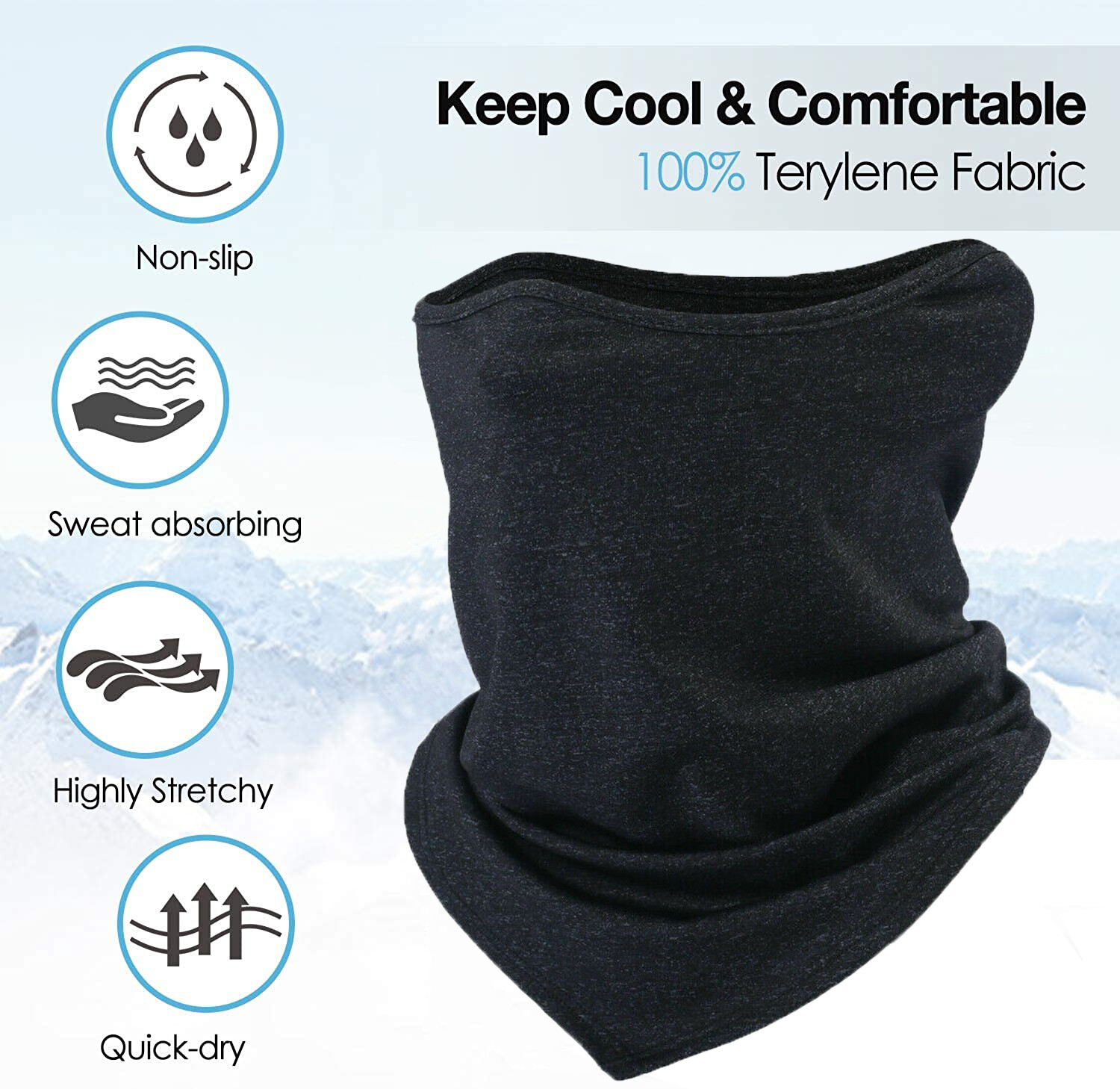 Cooling Neck Gaiter Balaclava Face Cover Scarf UV Protection Mask for Men Women