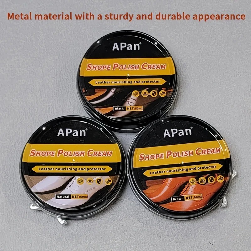 Shoe Boot Polish Quickly Shine Leather PASTE WAX Protector Waterproof 50ml Can
