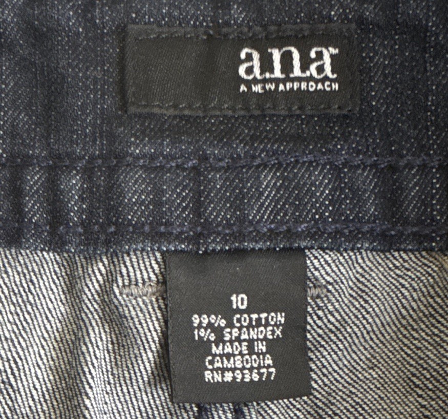 a.n.a Cropped Jeans Women’s Size 10 Blue Denim Stretch 5-Pocket Button