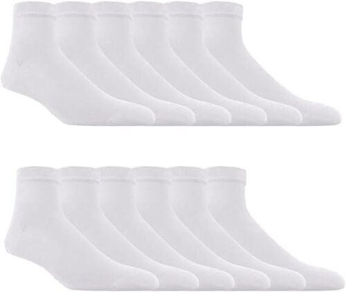 12 Pairs Men’s Plain Sports Athletic Thick Cotton Socks Ankle Low Cut Size 9-13