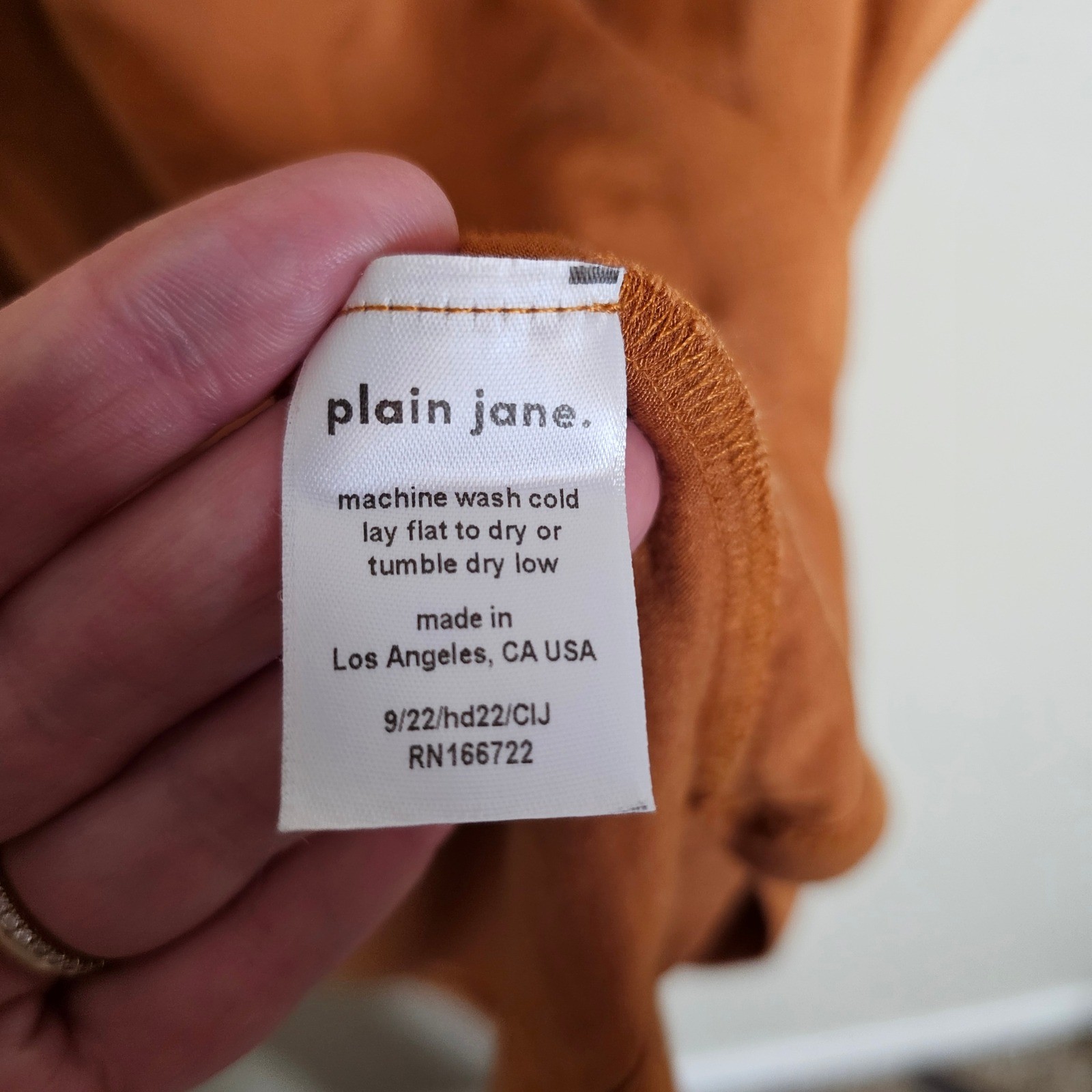 Plain Jane Women Large Basic Crew Neck Short Sleeve T Shirt Rust