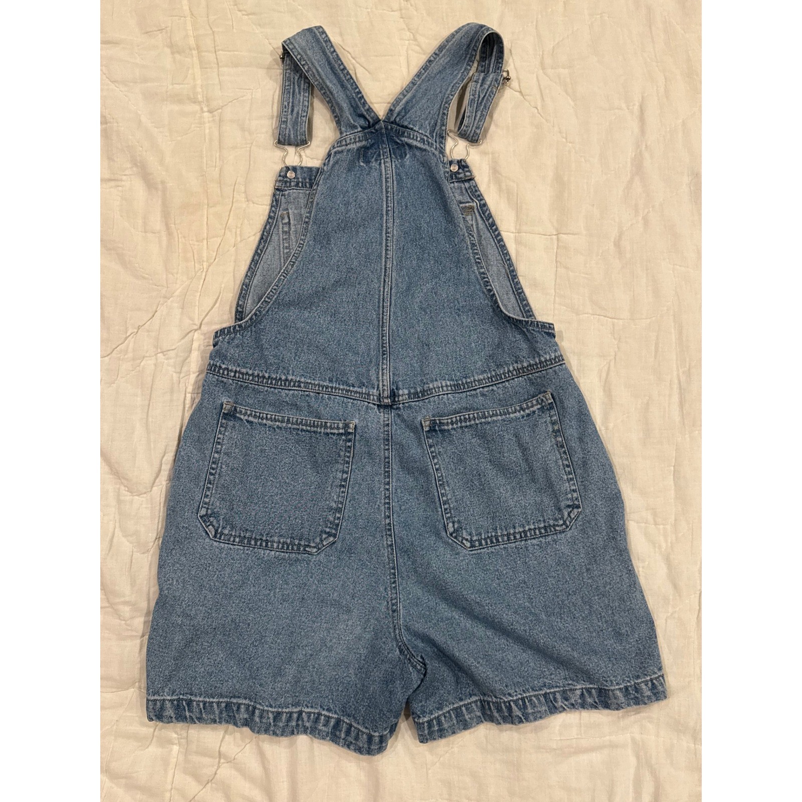 Xhilaration Womens Small Denim Shortalls Light Wash Blue Cotton Overalls Short