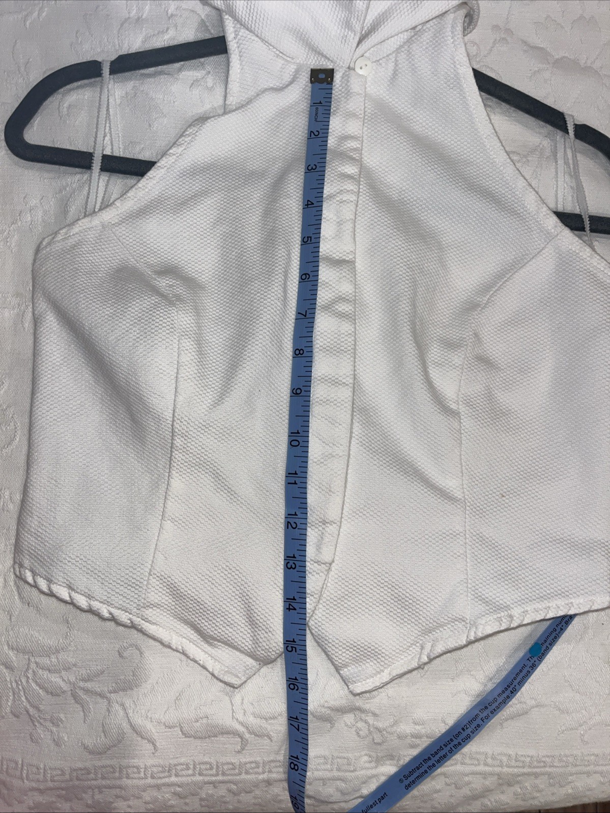 Buyer California Women’s White Waffle Texture Halter Top Size 9 Made In USA