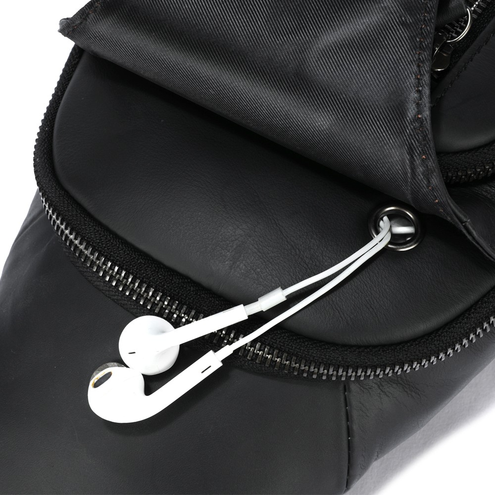 Mens Sling Backpack Cowhide Genuine Leather Chest Crossbody Shoulder Bag New