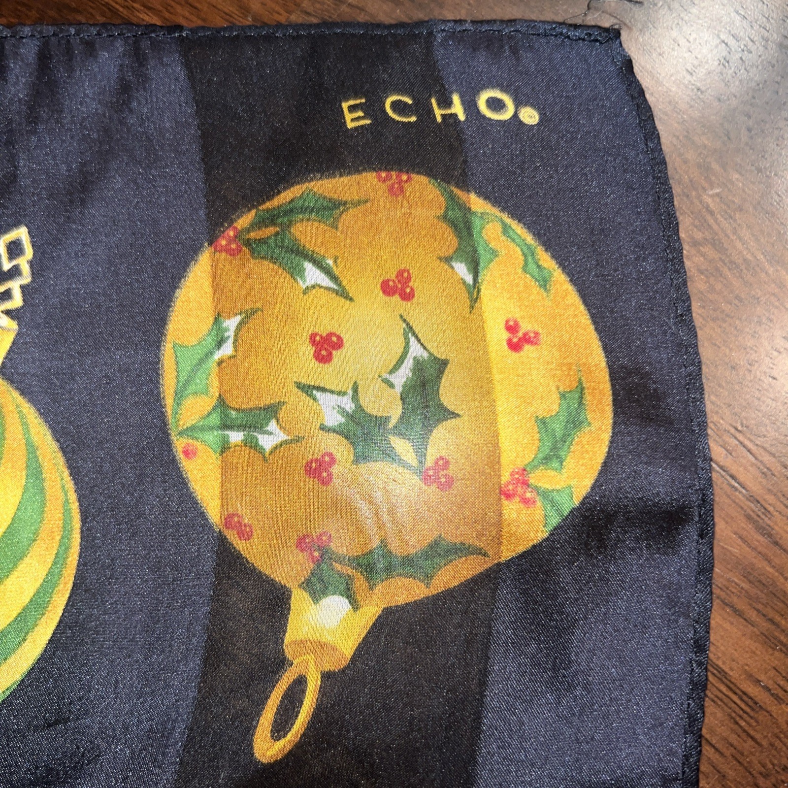 Echo Silk Scarf Ornaments Holiday Christmas Oblong Rectangle 52×11″