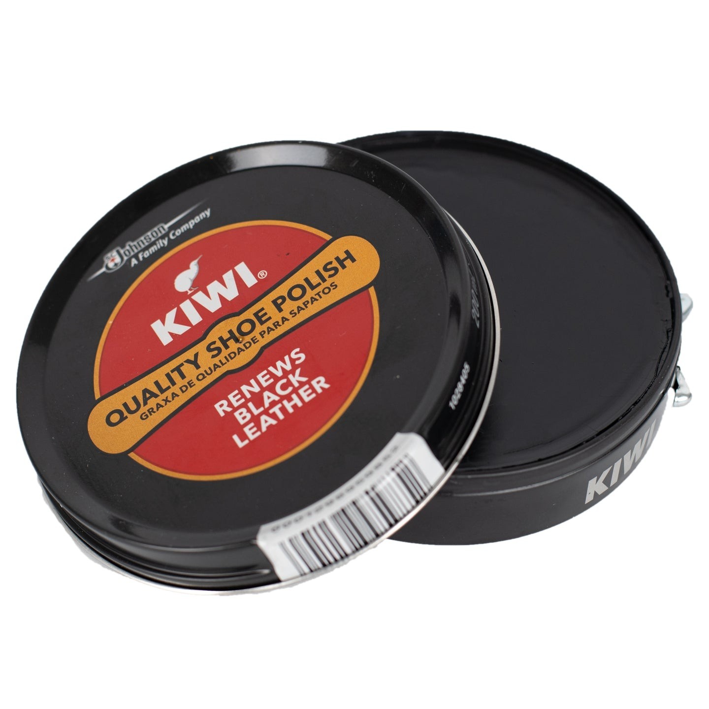 Kiwi Black Shoe Polish Leather Care 2 Tins 23g Shines Renews & Protects