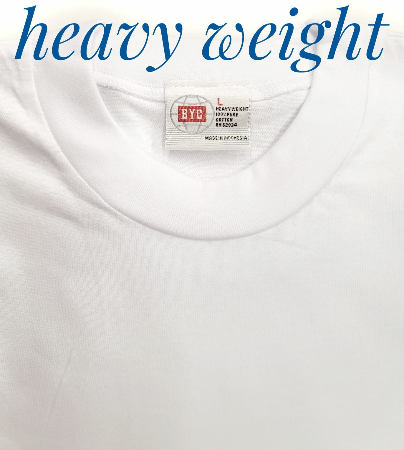 BYC 3 Pack Men 100% Premium Cotton Heavy Weight Crew Solid Short Sleeve T-Shirt
