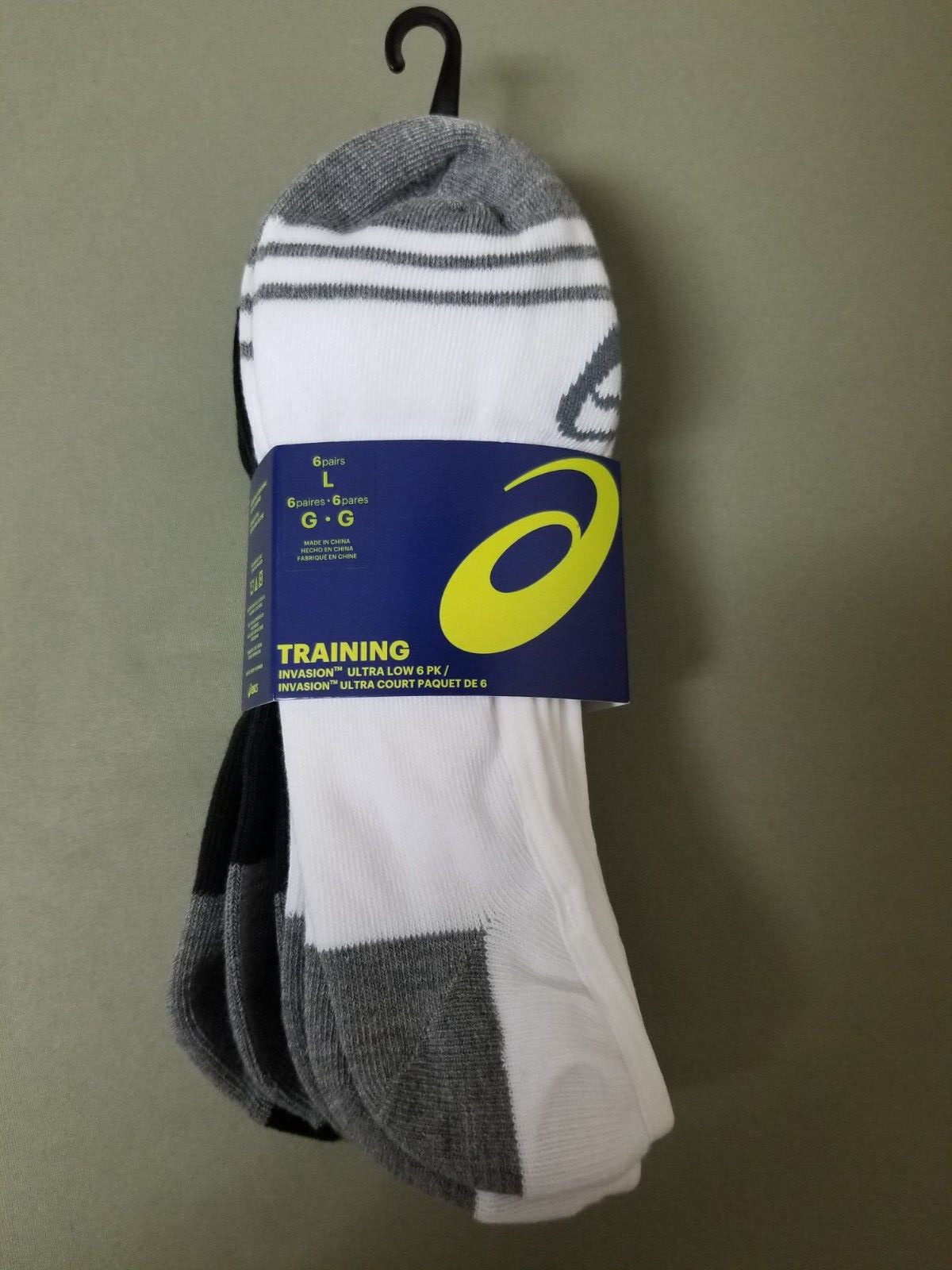 New Asics 6 Pack Unisex Invasion Ultralow Socks.