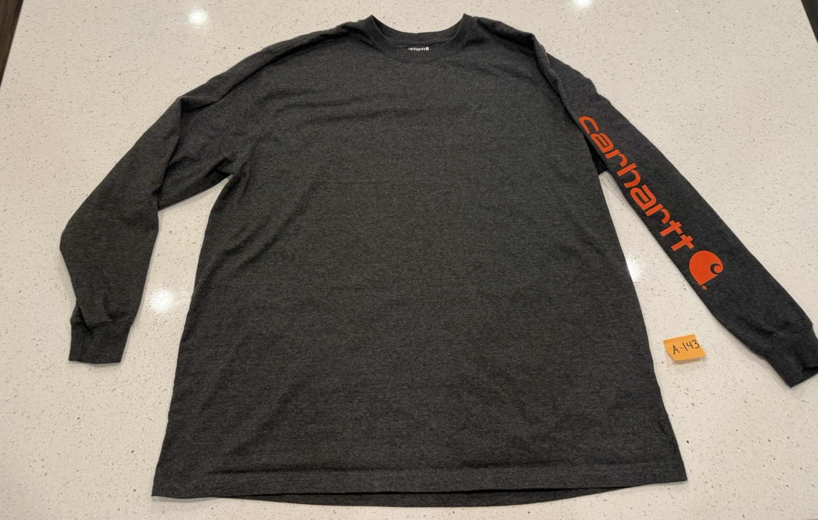 Carhartt Loose Fit Long Sleeve Shirt Mens 2XL Charcoal Grey Orange Crew Neck