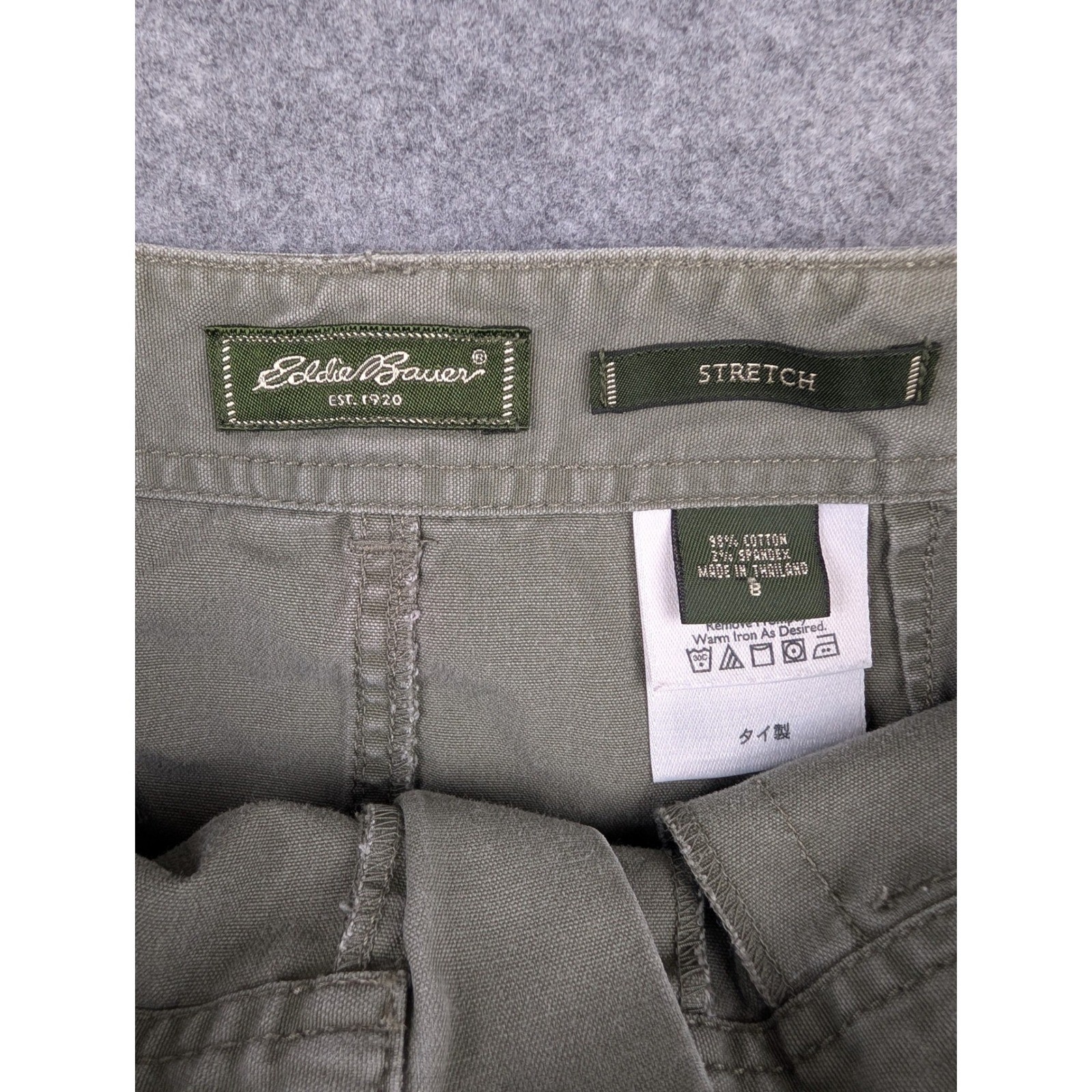 Eddie Bauer Womens Olive Green Canvas Utility Mini Skirt Outdoor Casual