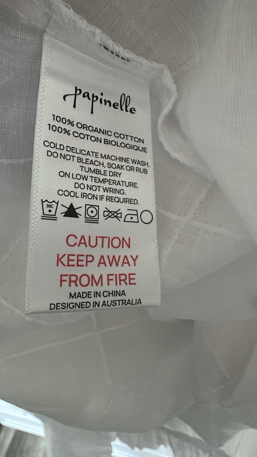Papinelle Ivy Ruffle Organic Cotton Short Nightgown White NWT Size Small