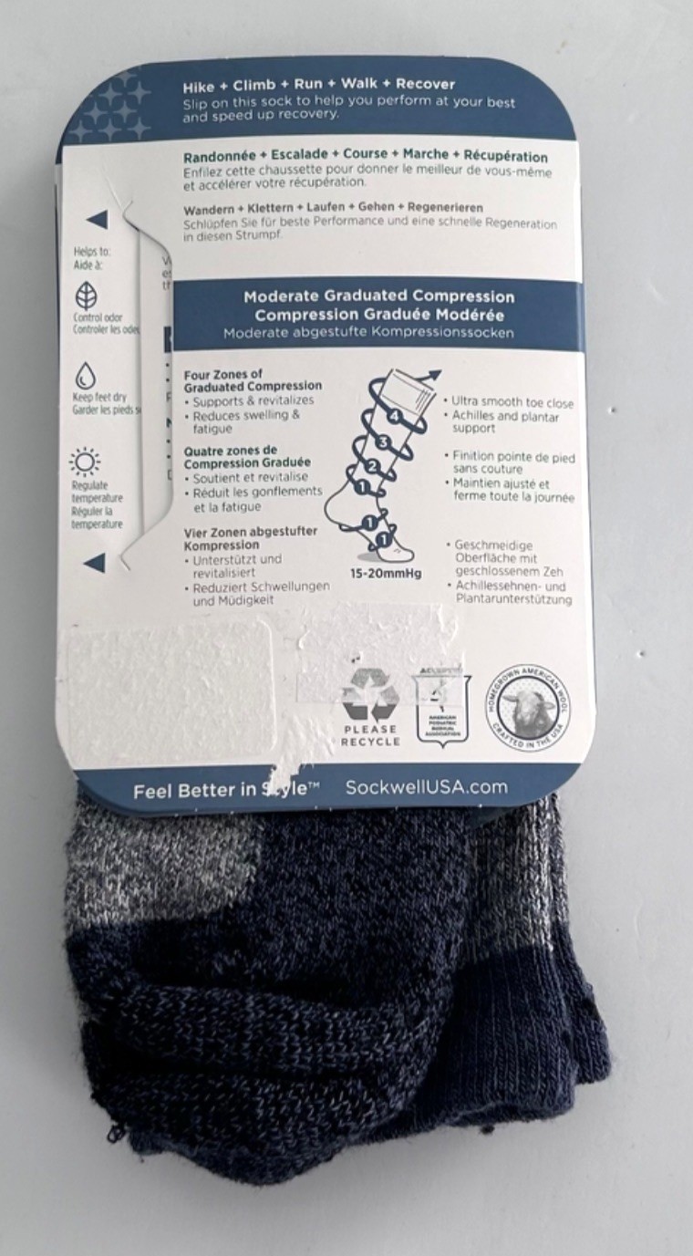 Women’s Sockwell Trail Blazer Moderate Compression Socks M-L 15-20mmHg Merino