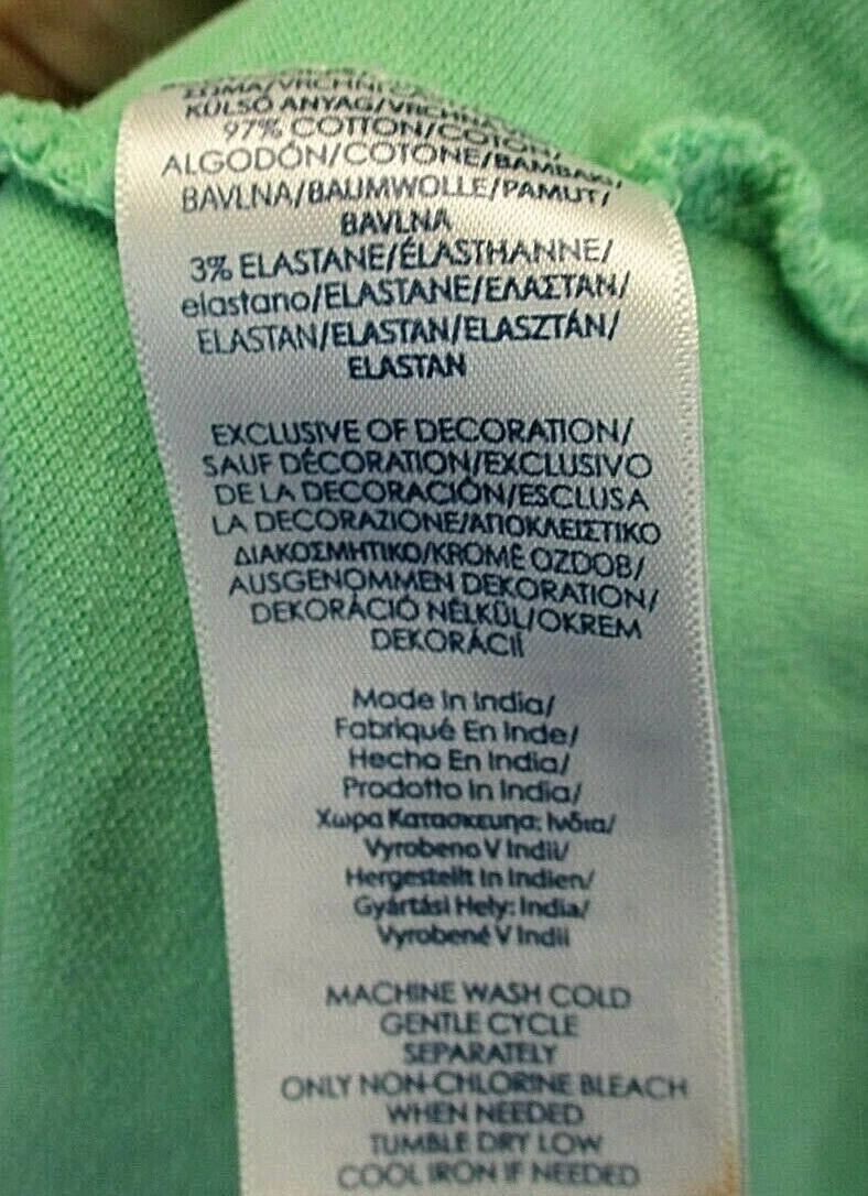 Chaps Polo Shirt Men’s Large Green with Logo Short Sleeve Stretch