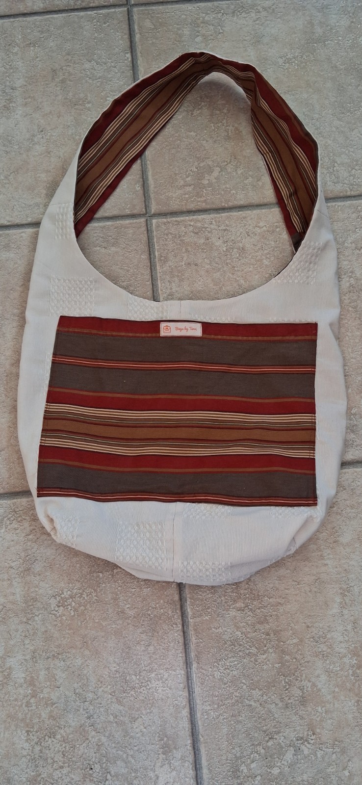 Custom made reversable tote with pocket