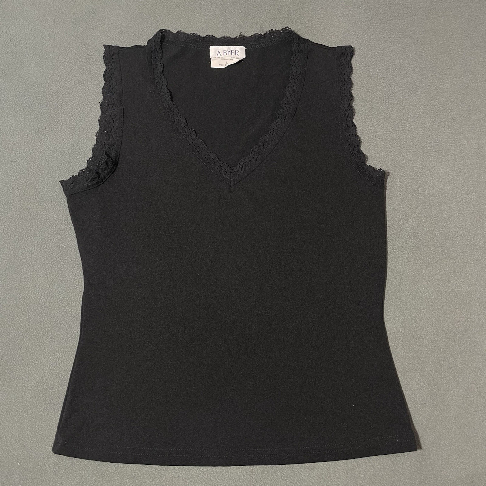 Y2K A. Buyer Women’s Size L Babydoll Black Stretch Top Whimsigoth Fairy Coquette