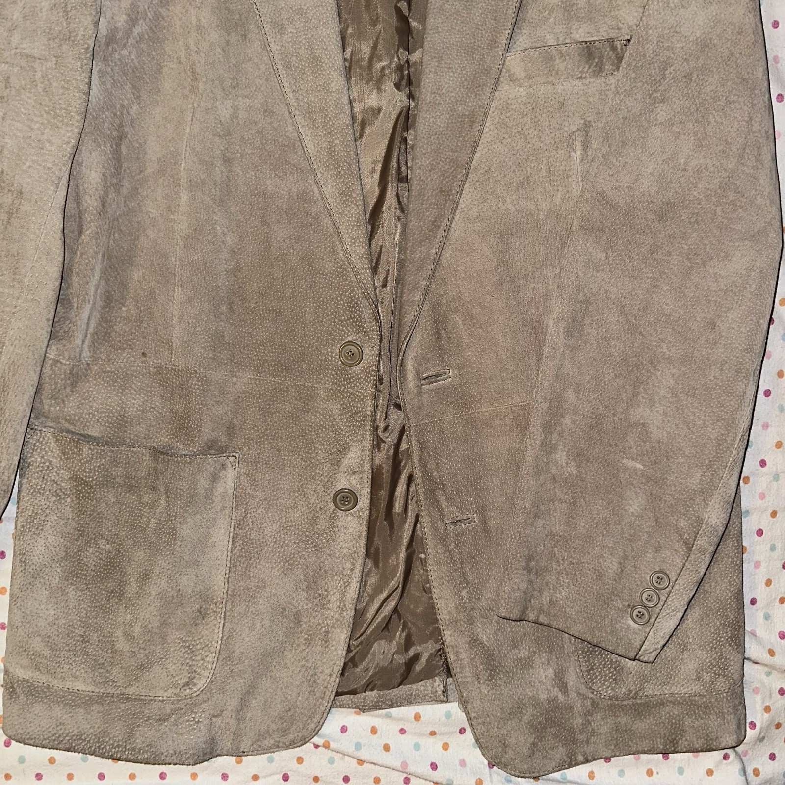 Cooper Men’s Leather Blazer Sport Coat – Size 44 Tan Suede Classic