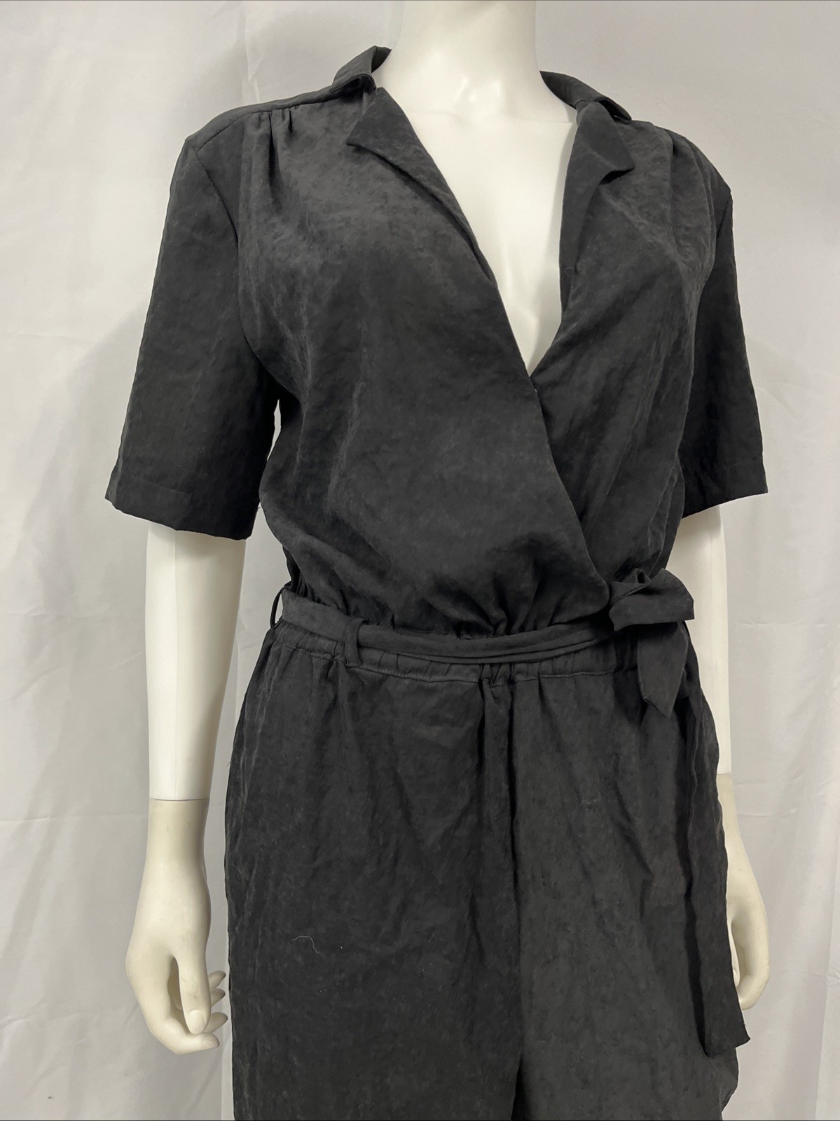 Lira Black Jumpsuit Women’s Medium Liquid Casual Sash Minimalist Fashion