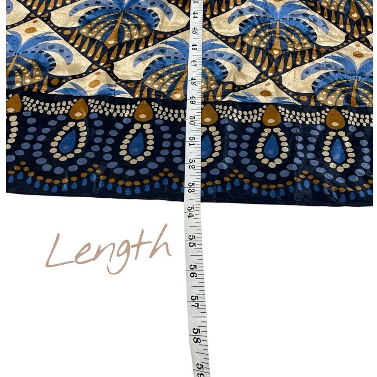 Farm Rio Cocopalm Long Dress with Flutter Sleeves in Blue, Beige, Brown Sz XS
