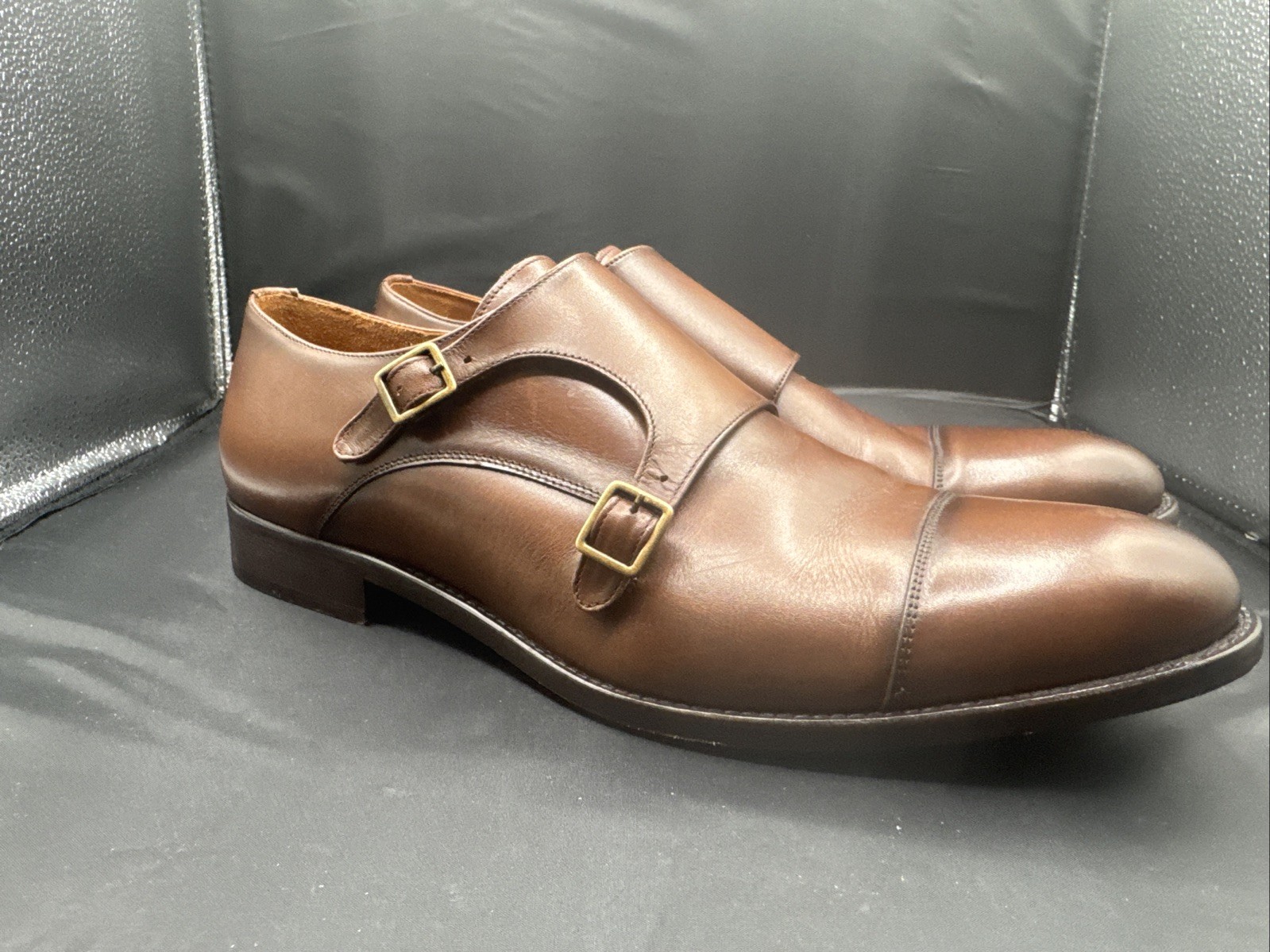 THURSDAY BOOT CO SAINT Cinnamon LEATHER DOUBLE MONK STRAP DRESS SHOES MENS 15