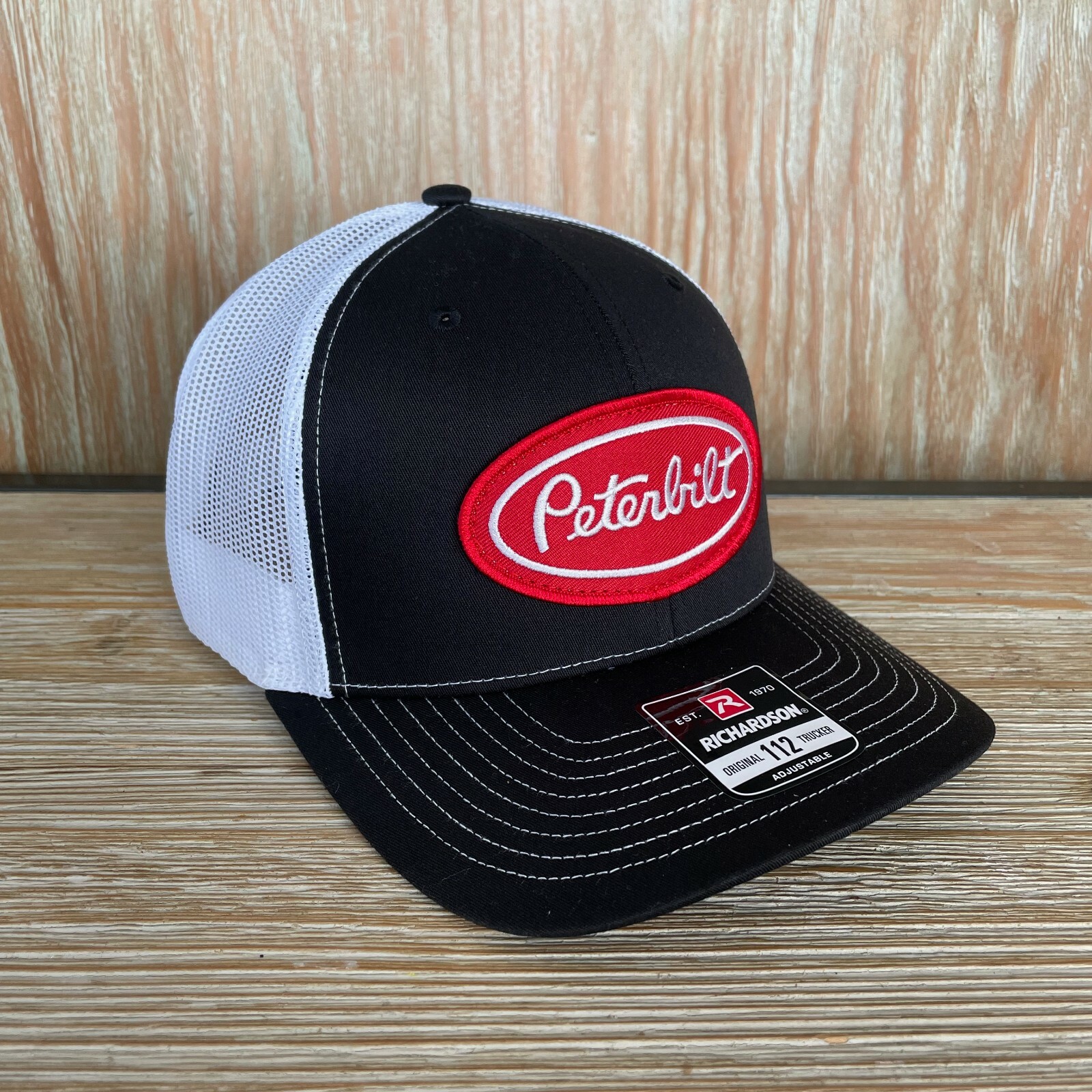 Peterbilt Vintage Patch Hat – Red Oval Logo – Richardson 112 Trucker Cap