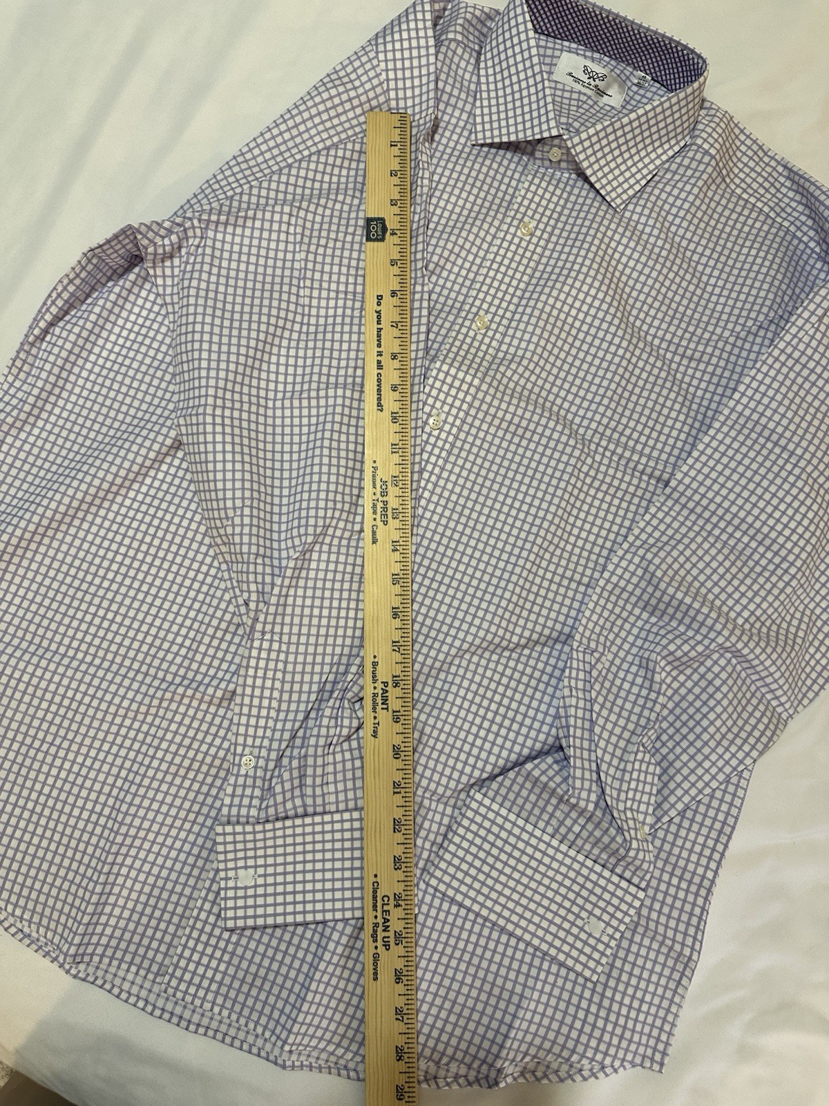 NWOTs Business to Business Men’s Purple/White Check Long Sleeve Shirt Extra XL