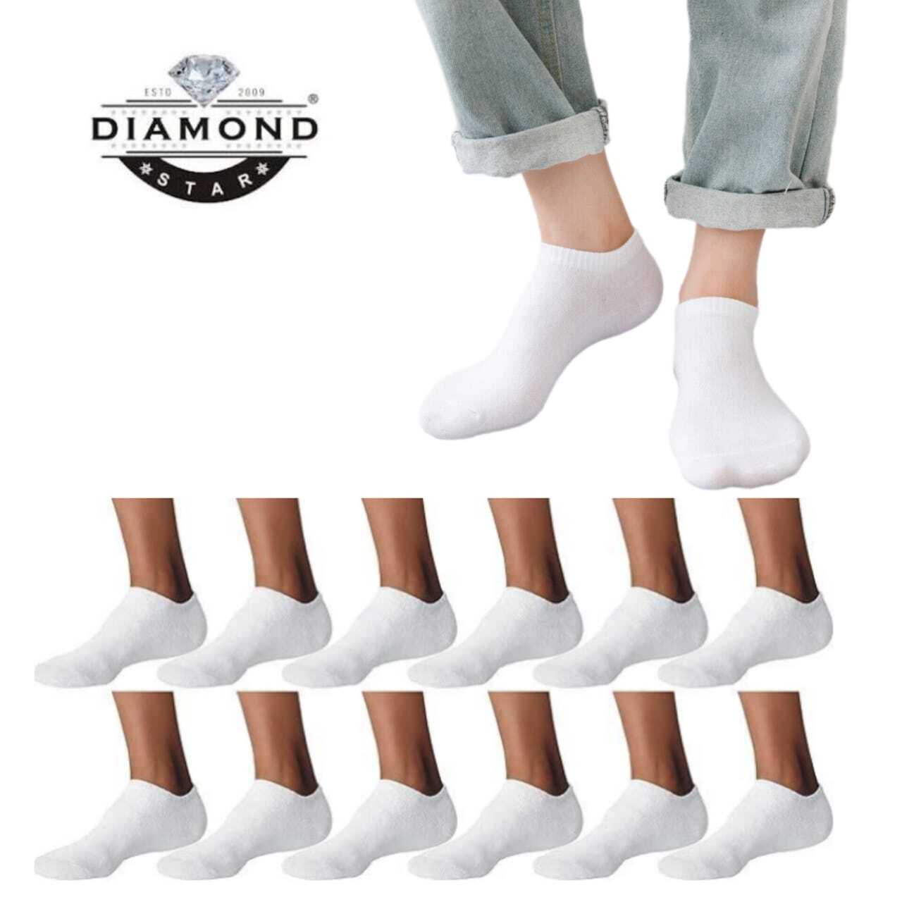 12 Pairs Men’s Women’s No-Show Low Cut Socks Black White Cotton Size; 9-11,10-13