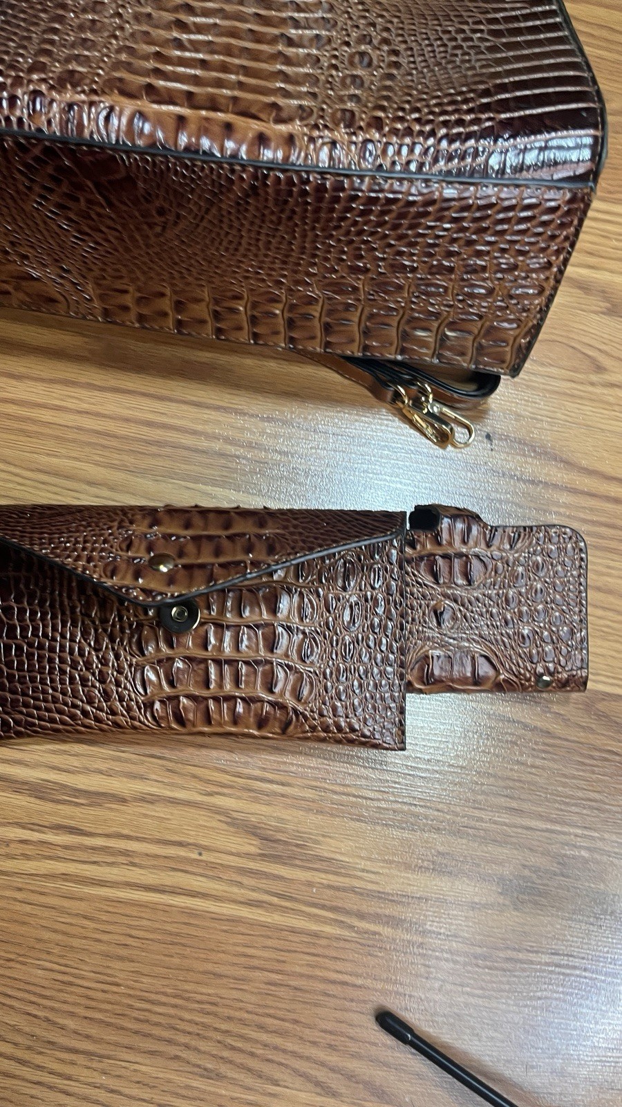 New Vegan Crocodile Tote Pouch Credit Card Holder