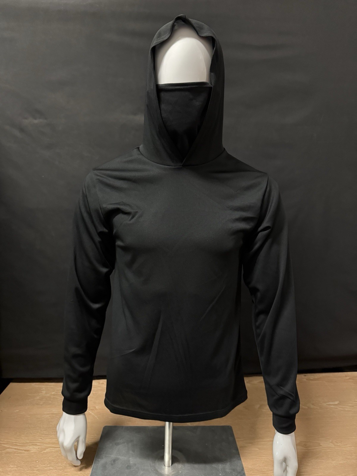 Hoodie Face Mask Long Sleeve T- Shirt 100% Polyester Material for UV Protection