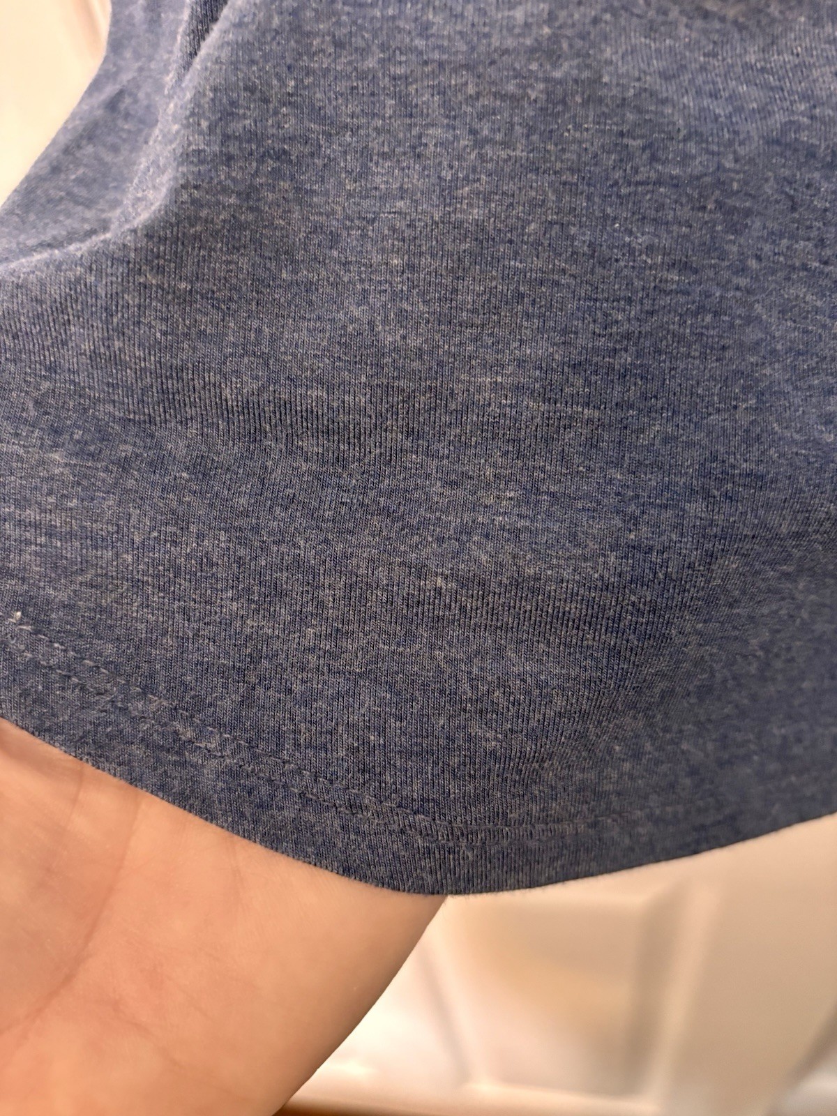 Denver Hayes Blue Heathered Relaxed Tee Shirt Women’s Size Large Scoop Neck EUC