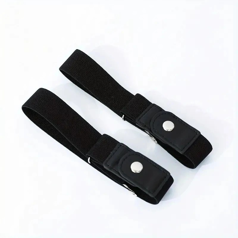 Set of 2 No Buckle Belts Jeans Pants Tightener Side Belts for Men Women