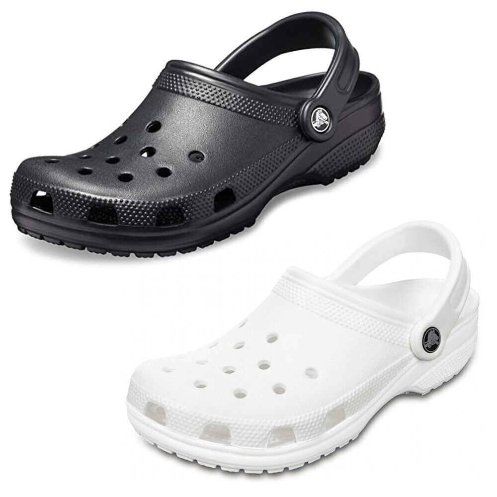 NEW Black/White/Navy Blue/Bone Cozy Crocs Classic Clog-Ultra-Light Slip-On Shoes