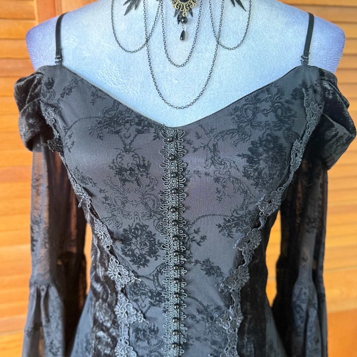 Dark In Love Gothic Victorian Dark Fairycore Black Rose Fairy Lace Mini Dress L