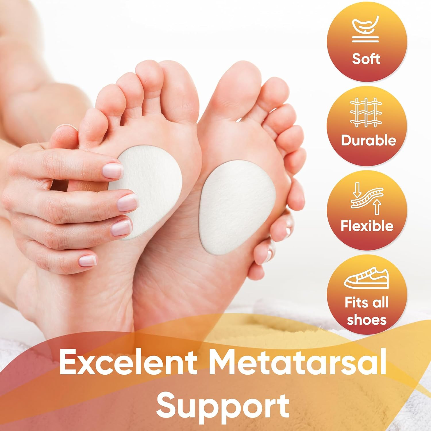 Homergy Metatarsal Pads for Women and Men – 12 Piece, 1/4” Thick, Ball of Foot
