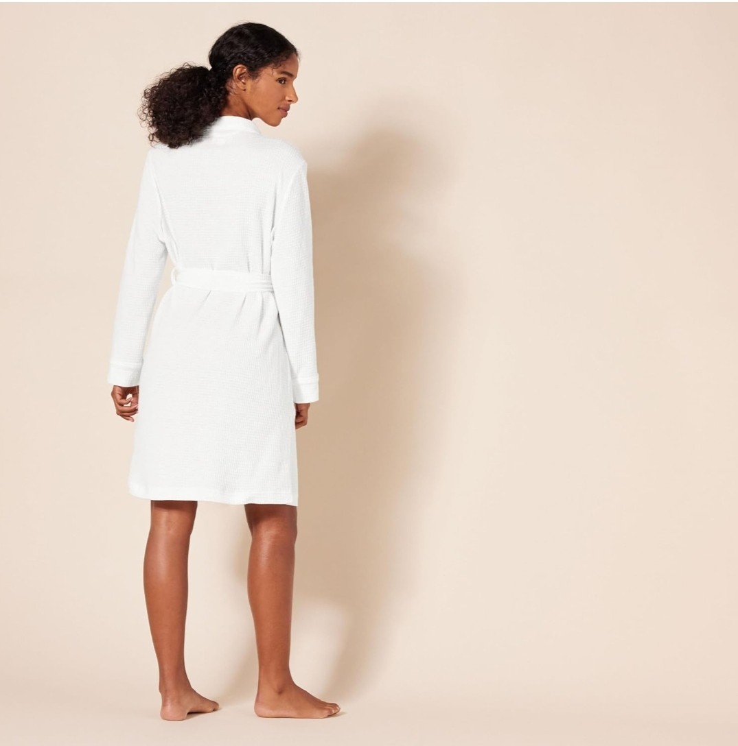 Women’s Lightweight Waffle Mid-Length Robe Size S New