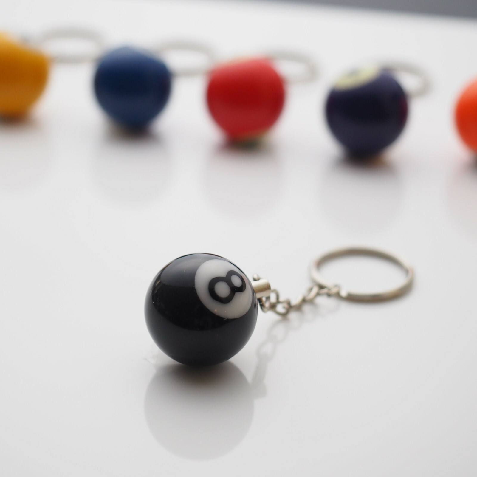 Pool 8 Ball Billiards Charm Keychain Pendant Cool Player Gift