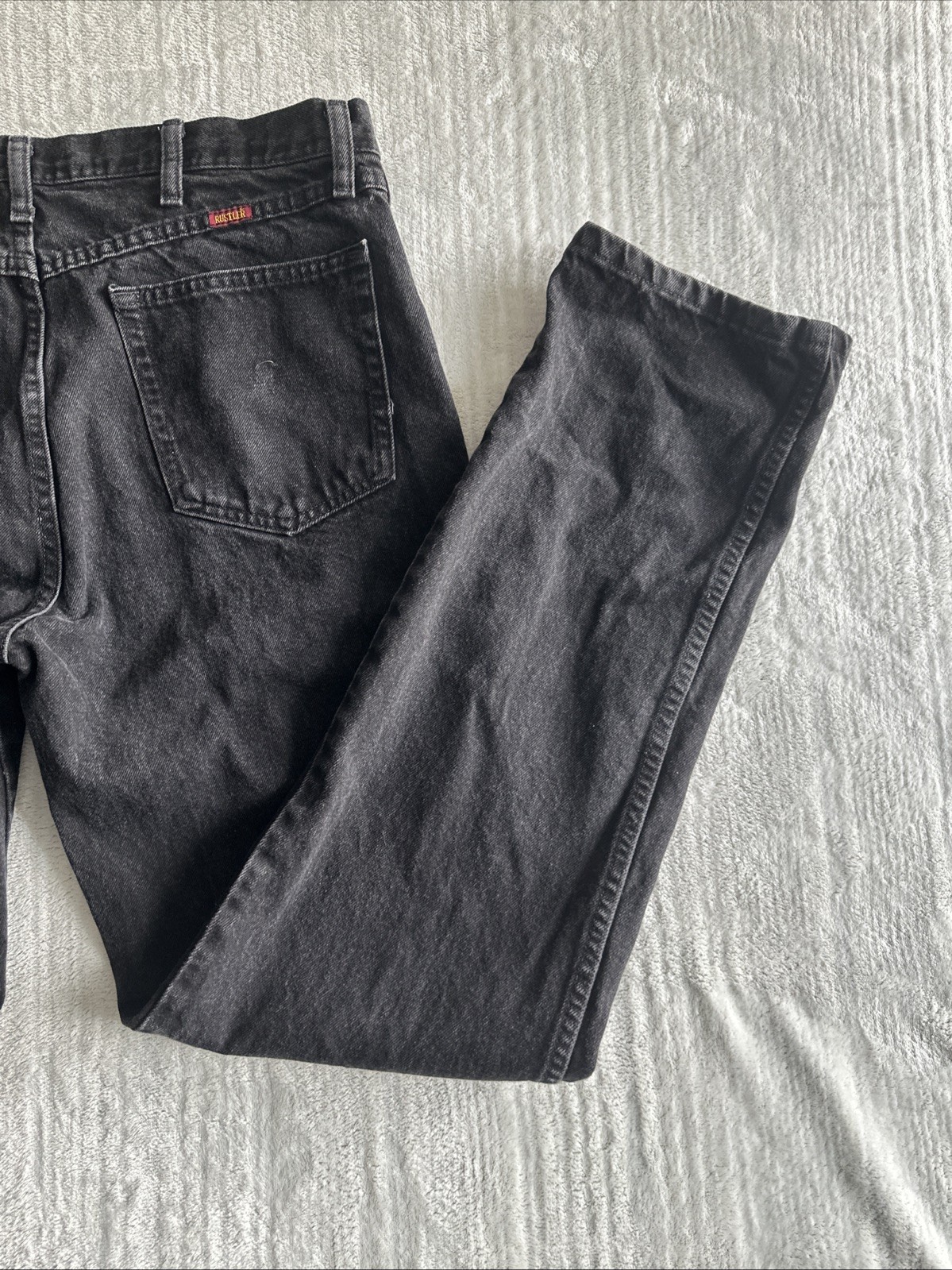 Rustler Men’s and Big Men’s Relaxed Fit Jeans Black, 35 X 34