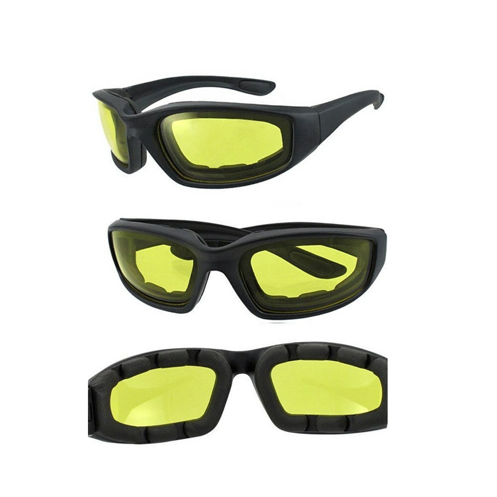 1 PCS Chopper RIDING GLASSES WINDPROOF GOGGLES MOTORCYCLE SUNGLASSES YELLOW LENS