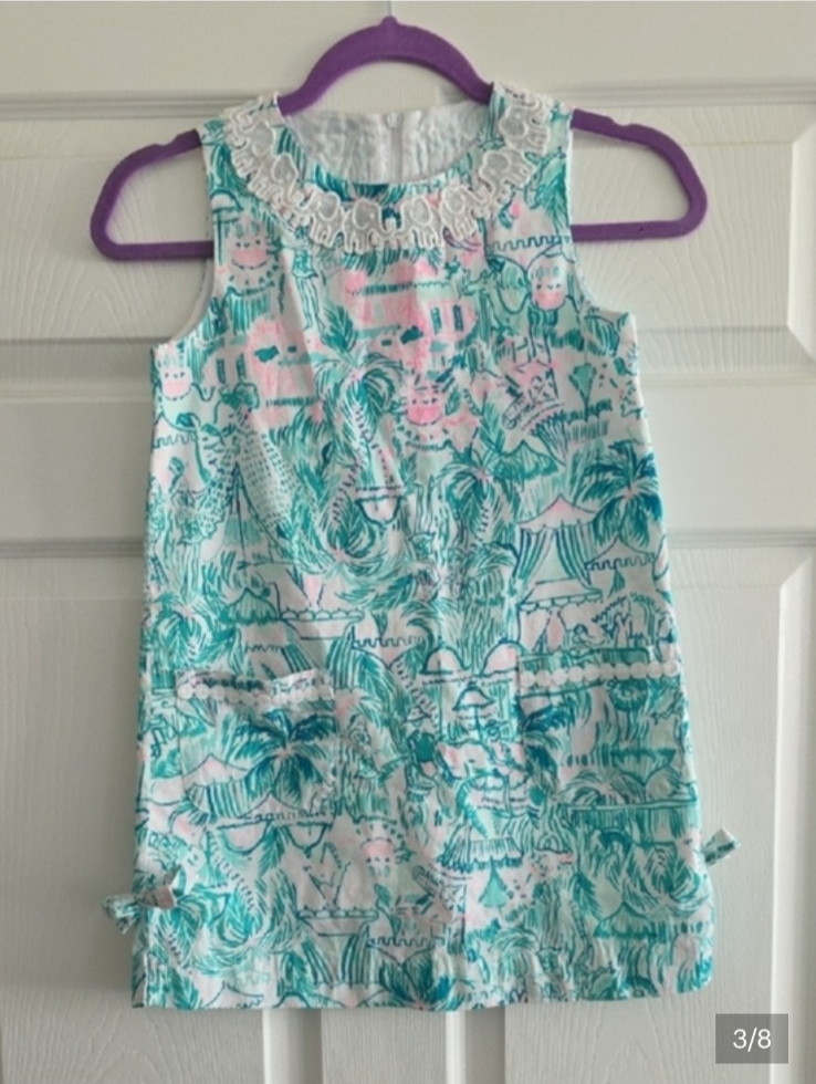 lilly pulitzer little lilly classic shift dress colorful Camelflage size 8