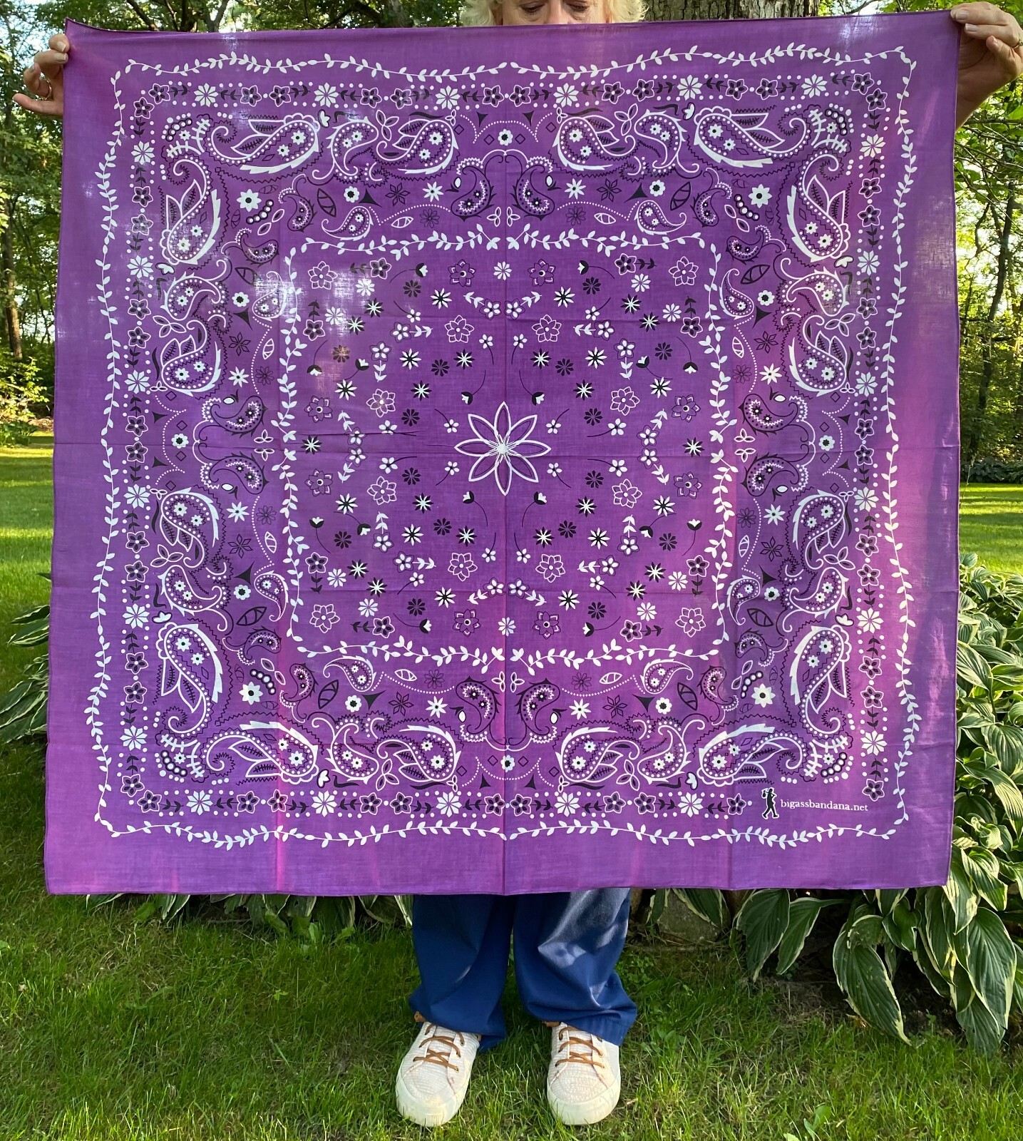 BIG ASS BANDANA Extra Large Texas Size Paisley Bandana 42×42 in