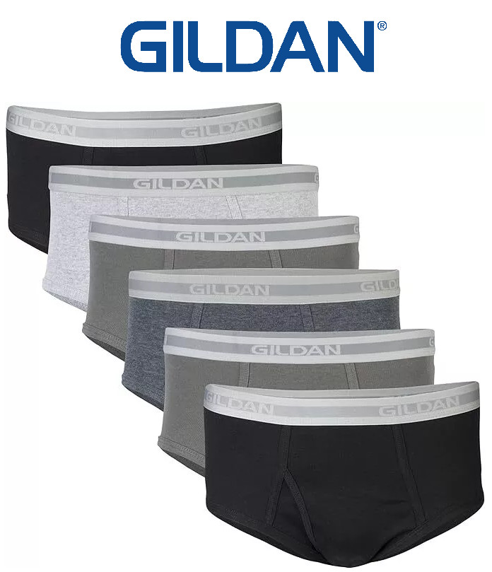 Gildan Men’s 6PK Premium Cotton Comfort Color Briefs w/ Plush Waistband SM – 2X